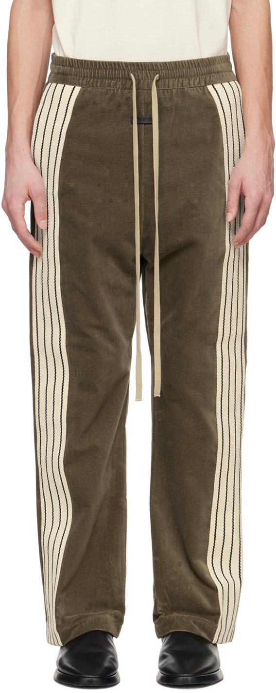 Photo: Fear of God Khaki Striped Forum Sweatpants