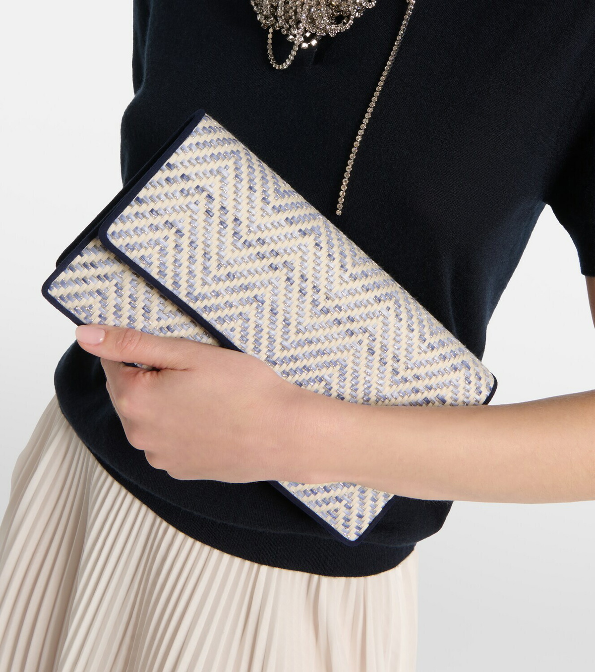 Manolo Blahnik Capripla raffia clutch
