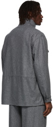 Jil Sander Grey Compact Flannel Coat
