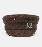 Ruslan Baginskiy Pierced wool-blend newsboy cap