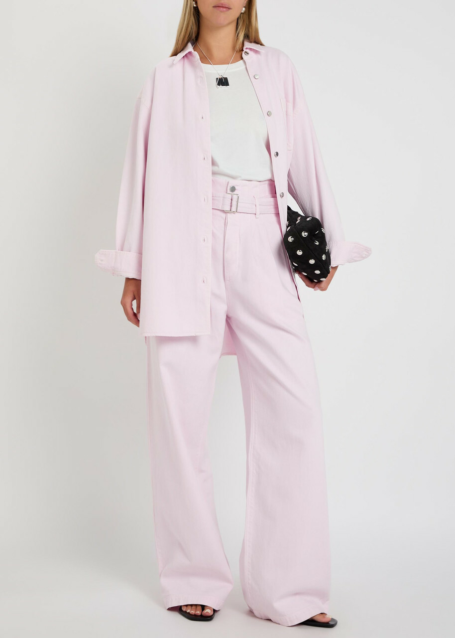 Agolde X Maria Mcmanus Belted Wide-leg Jeans Pink