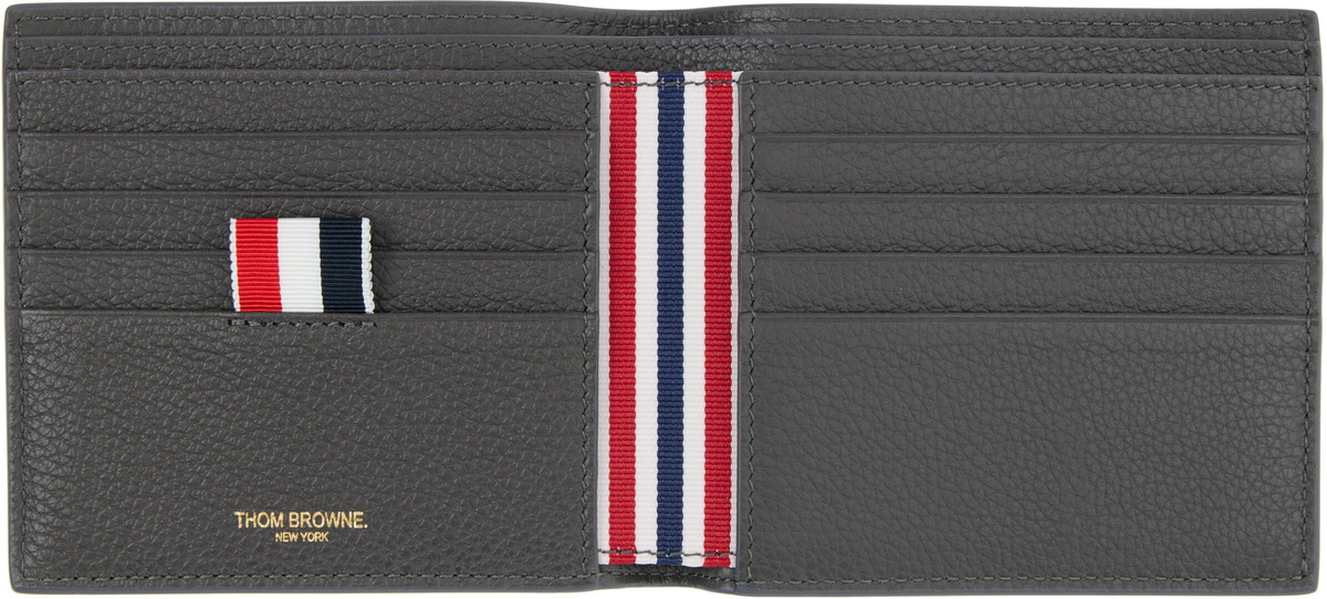 Thom Browne Gray Pebble Grain Bifold Wallet