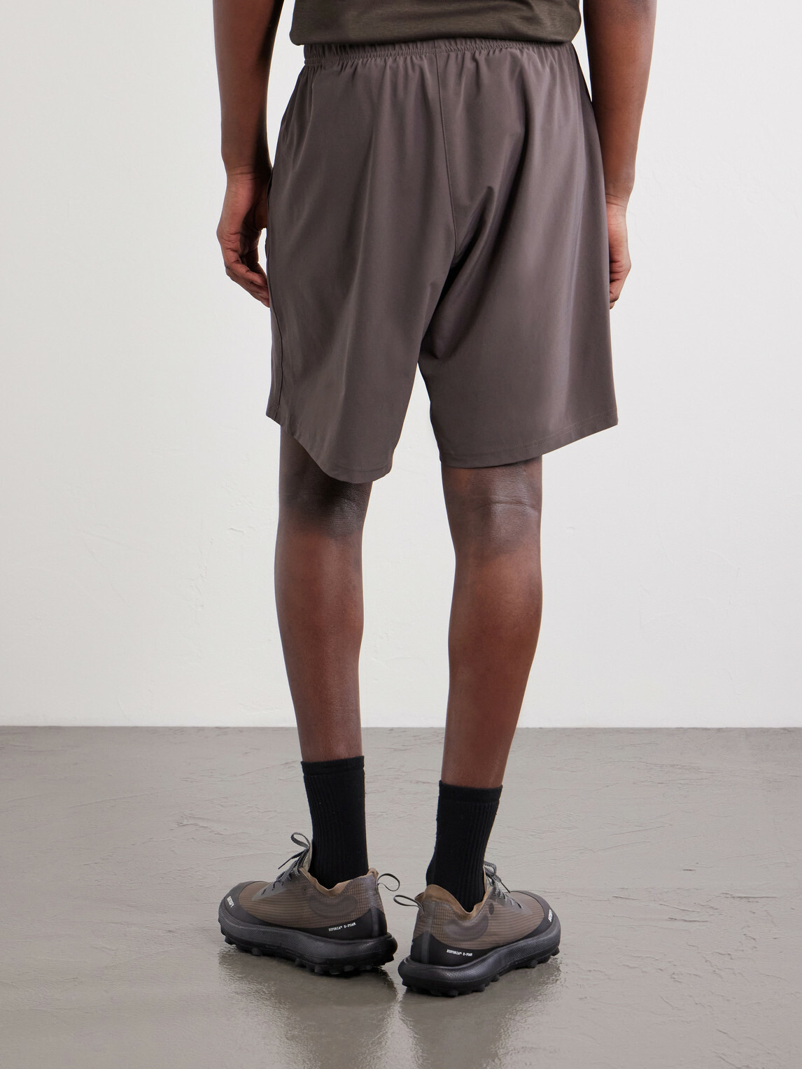 DISTRICT VISION - Straight-Leg Logo-Appliqu&eacute;d 9" Stretch-Jersey Running Shorts - Brown