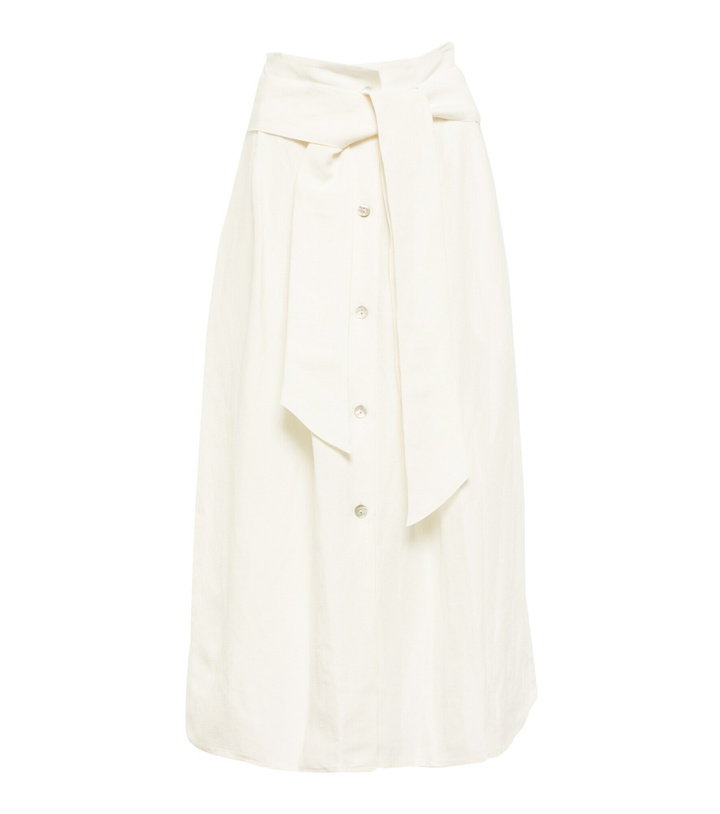 Photo: Vince - Belted linen-blend midi skirt