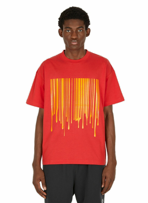 Photo: Dripping Barcode T-Shirt in Red