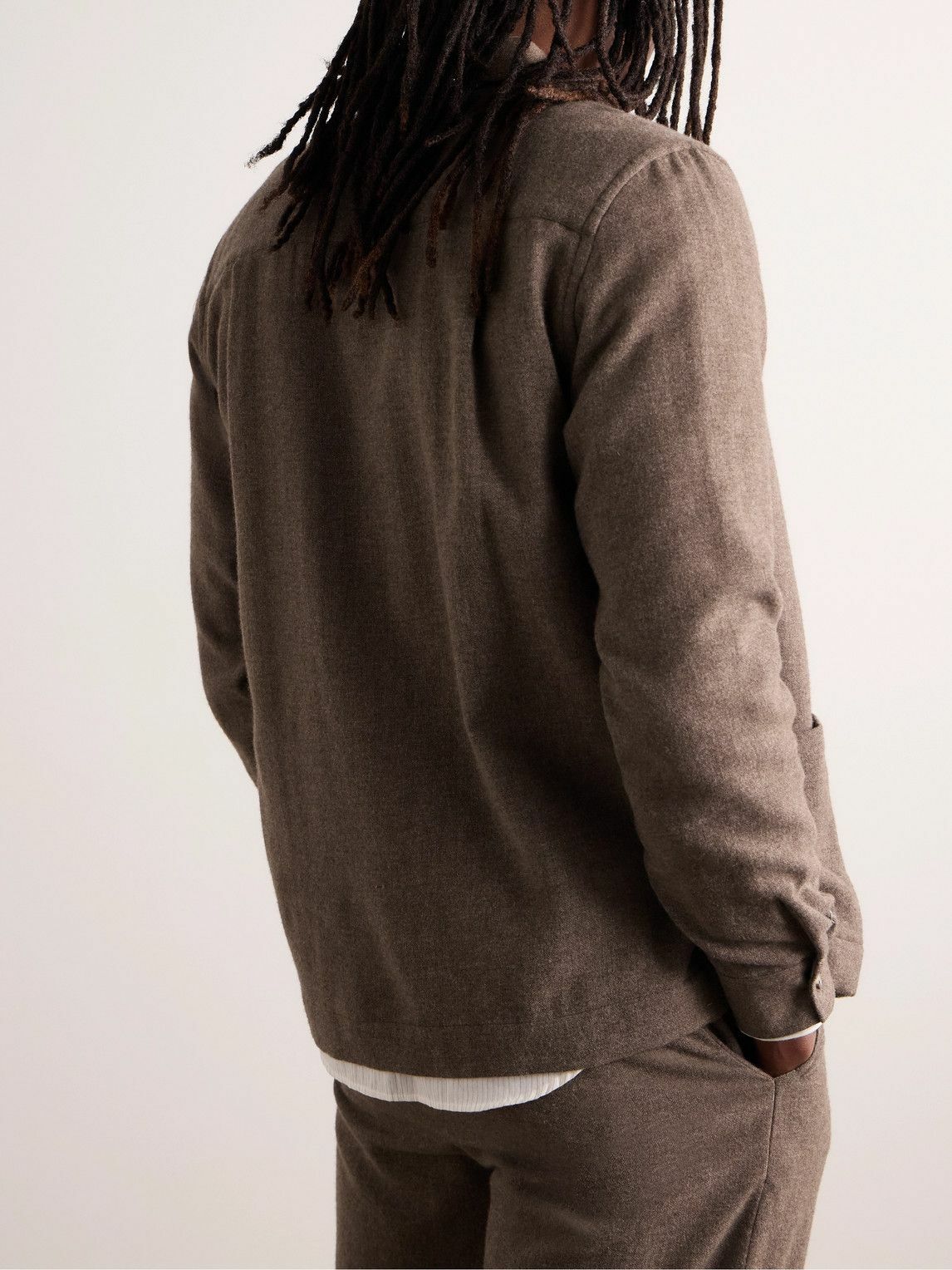 De Bonne Facture - Yak-Flannel Shirt Jacket - Brown