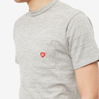 Human Made Men's Heart One Point Pocket T-Shirt in Grey