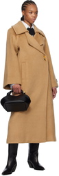GANNI Tan Wool-Blend Coat
