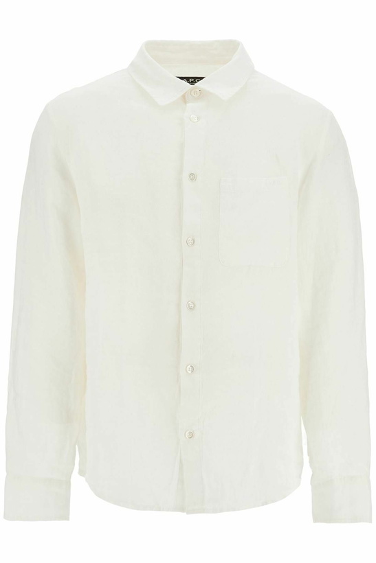 Photo: A. P.C. camicia unisex in lino bianco sporco eleganza minimalista White