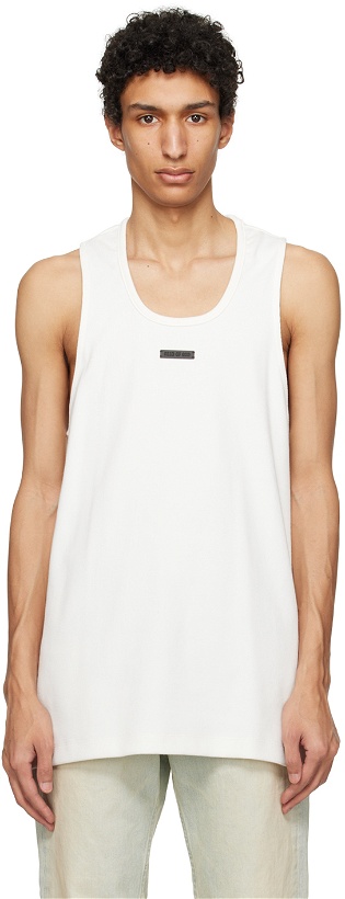 Photo: Fear of God White Ribbed Tank Top
