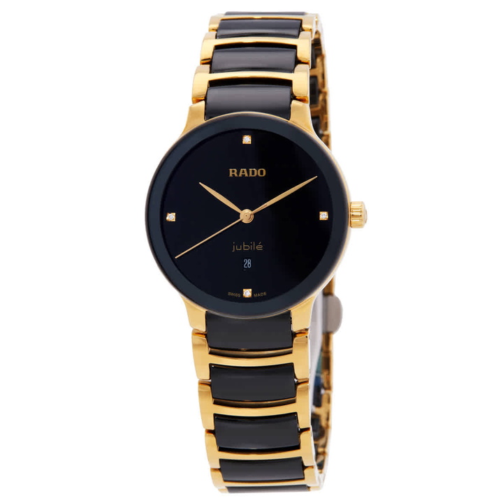Photo: Rado Centrix Diamonds Quartz Black Dial Ladies Watch R30025712
