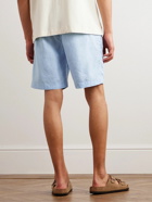 Frescobol Carioca - Felipe Straight-Leg Linen and Cotton-Blend Drawstring Shorts - Blue