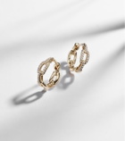 David Yurman Stax Chain Link 18kt gold hoop earrings with diamonds