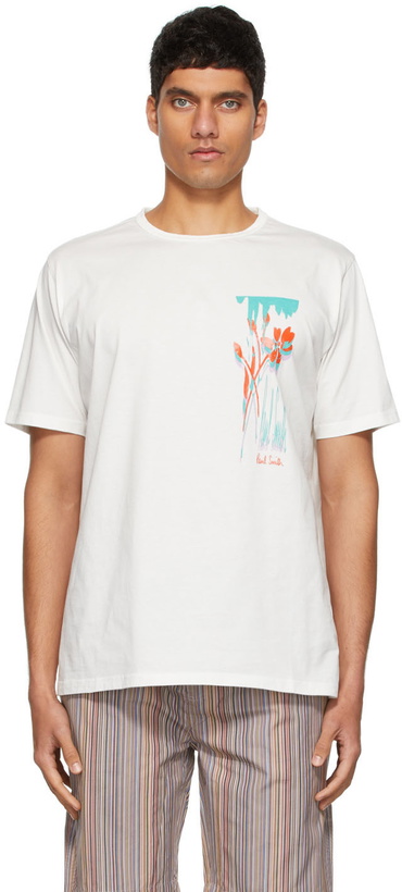 Photo: Paul Smith White 90's Floral Print T-Shirt