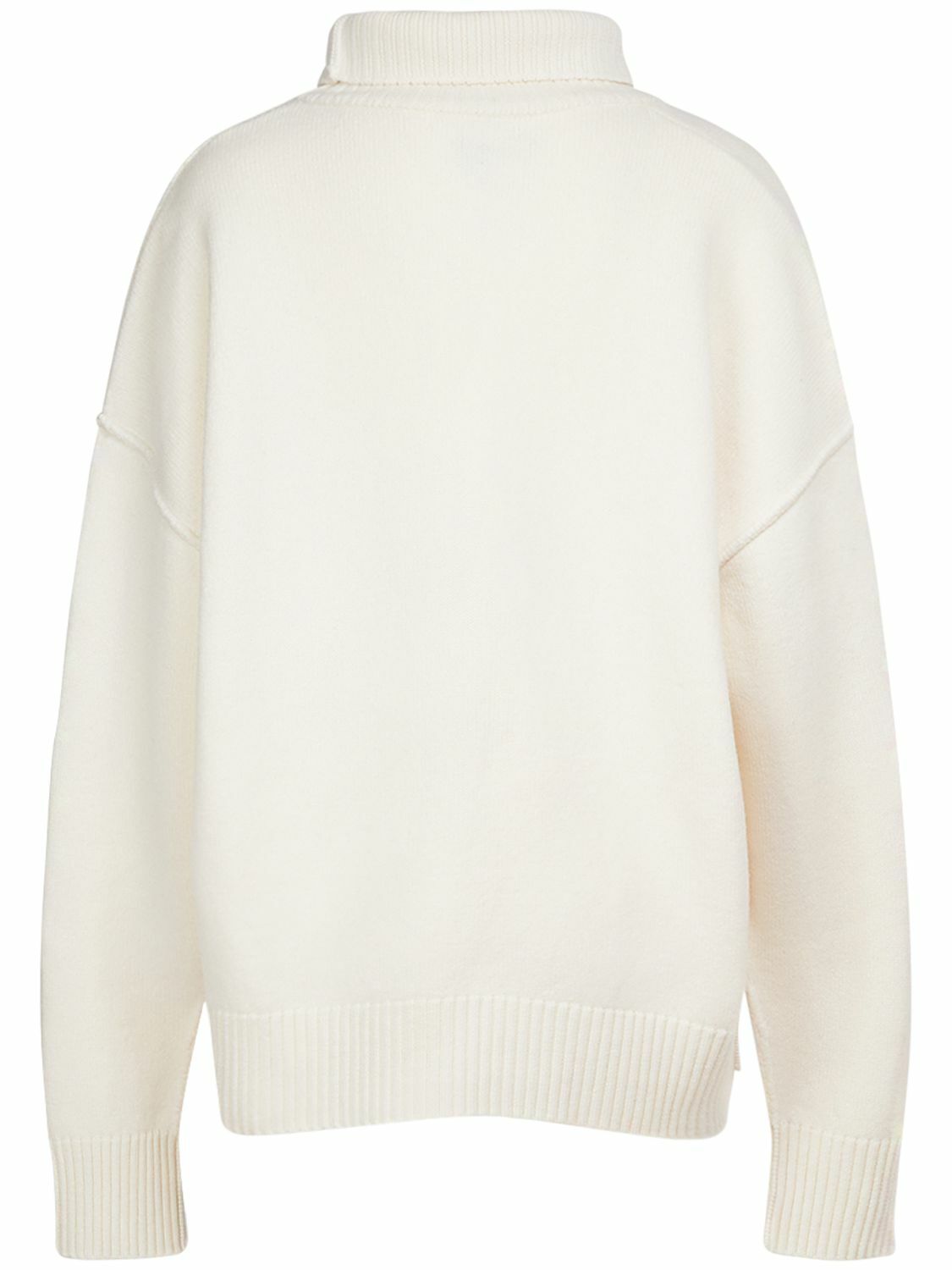 AMI PARIS - Red Ami De Coeur Wool Turtleneck Sweater