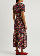 Kitri Gwendolyn Floral-print Midi Dress Red