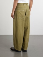 Story mfg. - Lush Wide-Leg Pleated Organic Cotton-Canvas Trousers - Green