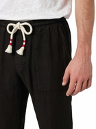 MC2 Saint Barth Man Black Linen Calais Pants With Drawstring