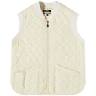 A.P.C. Men's Silas Quilted Vest in Vanilla