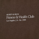 Sporty & Rich Fitness & Health Club T-Shirt in Chocolate/White