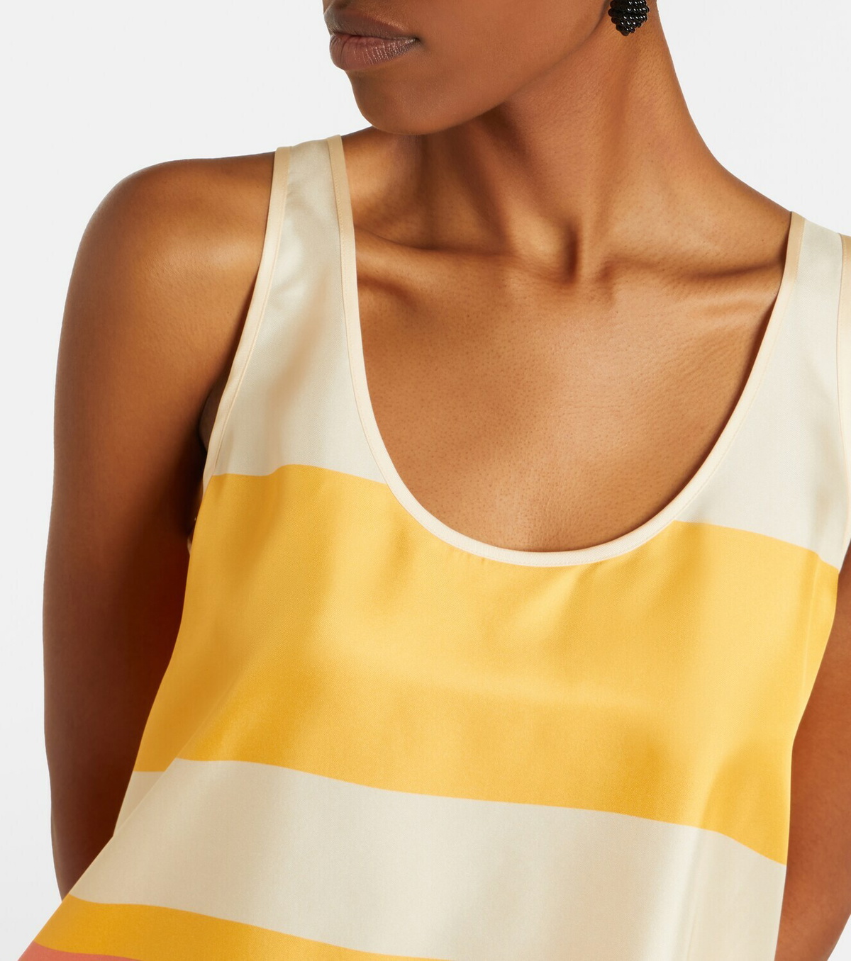Eres Sorbets striped silk twill top