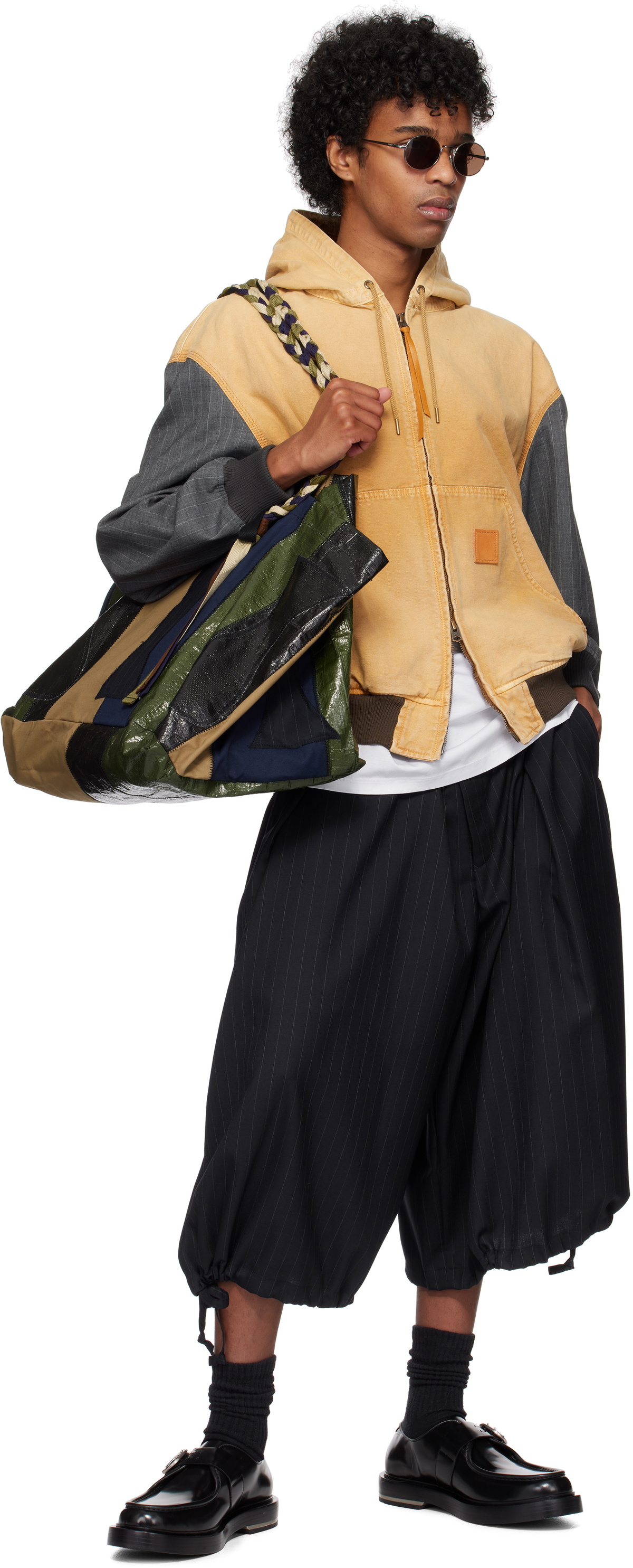 Khoki Beige & Gray Vintage-Effect Work Jacket