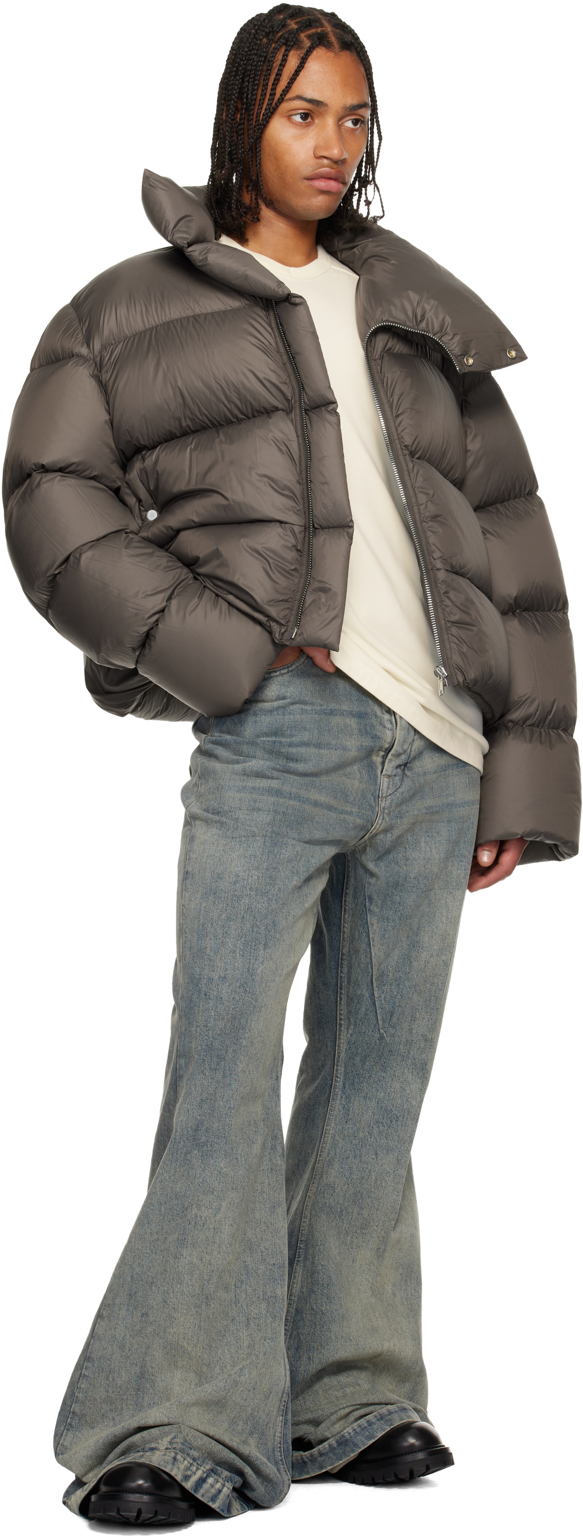Rick Owens Gray Concordians Turtle Down Jacket