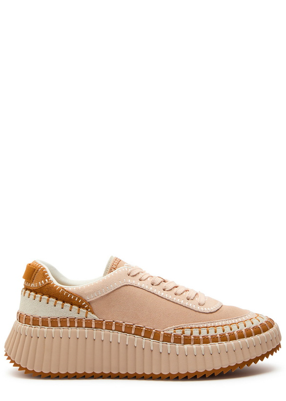 Photo: Chloe Nama Panelled Suede Sneakers Pink