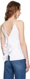 BITE White Multi Slit Frill Tank Top