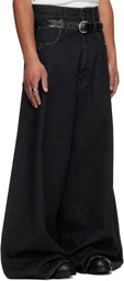 LU'U DAN Black Drop Crotch Jeans