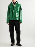 Stone Island Shadow Project - Convertible Layered Glossed-Cotton Hooded Down Jacket - Green