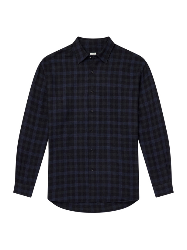 Photo: A.PRESSE - Checked Wool-Flannel Shirt - Blue