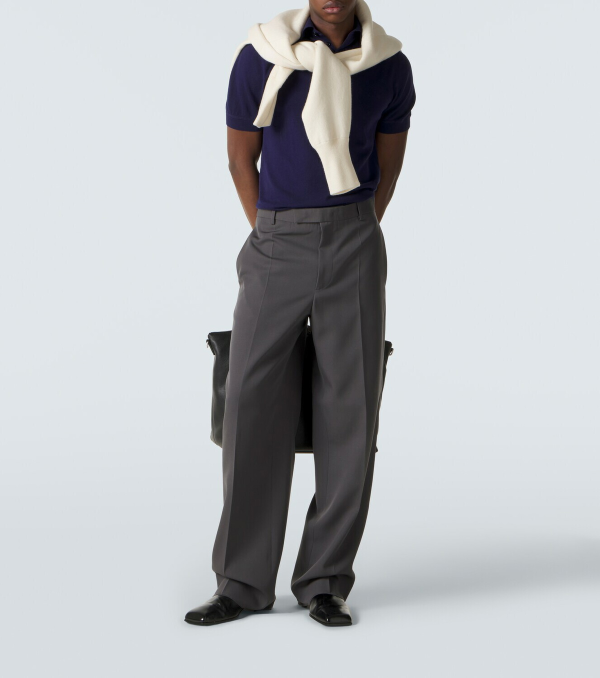 Allude Cotton, silk, and cashmere polo shirt