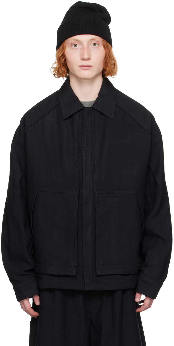 Juun.J Black Spread Collar Jacket