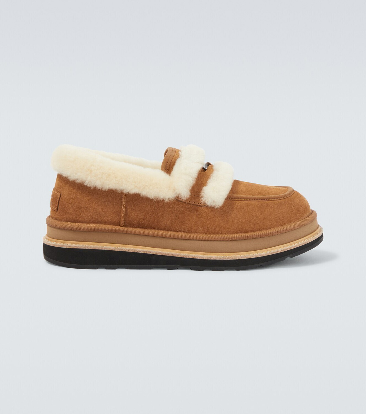 Sacai x UGG suede and shearling penny loafers Sacai