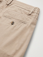 CANALI - Slim-Fit Cotton-Blend Drawstring Trousers - Neutrals