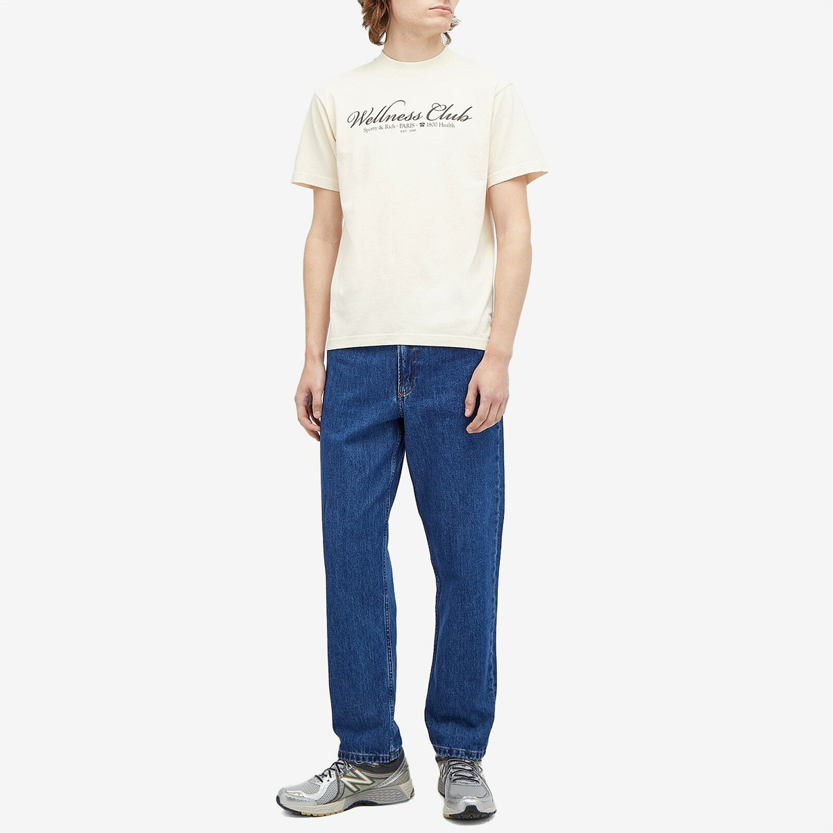 Sporty & Rich Men's 1800 Health T-Shirt in Cream/Chocolate