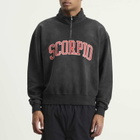 BEAMS Men's Fade Souvenir Half Zip Sweatshirt in Soft Black
