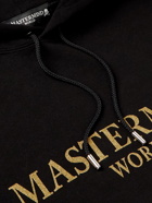 Mastermind World - Glittered Logo-Print Cotton-Jersey Hoodie - Black