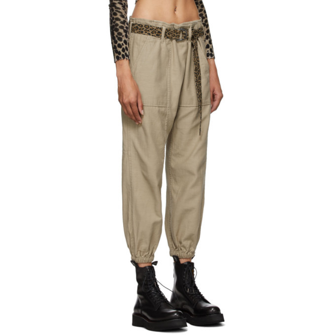 R13 Khaki Crossover Utility Drop Trousers R13