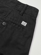 C.P. Company - Straight-Leg Logo-Appliquéd Cotton-Blend Cargo Trousers - Black
