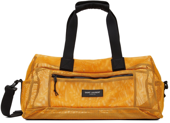 Photo: Saint Laurent Orange Mesh Duffle Bag