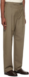 LEMAIRE Beige One Pleat Trousers