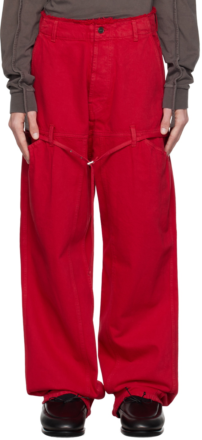 Jacquemus Red Le Chouchou 'Le de Nîmes Criollo' Jeans Jacquemus