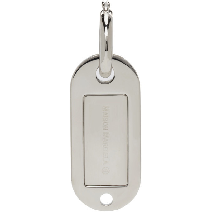 Photo: MM6 Maison Margiela Silver Dog Tag Single Earring