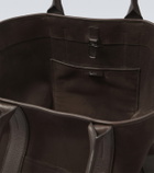 Tom Ford Leather-trimmed suede tote bag