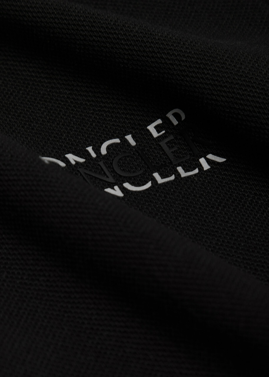 Moncler Logo-print Cotton Polo Shirt Black