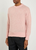 Oliver Spencer Burley Melange Brushed Wool-blend Jumper Pink