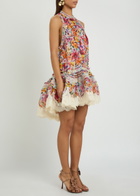 Zimmermann Luna Floral-print Linen and Silk-blend Mini Dress Multicoloured