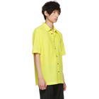 Issey Miyake Men Yellow and Black Shrink Striped Shirt